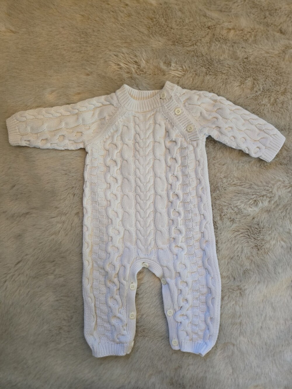 Hope & Henry Cable Knit One-Piece Romper – Size 3–6 Months